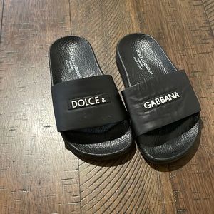 Dolce & Gabbana toddler logo slider sandals black